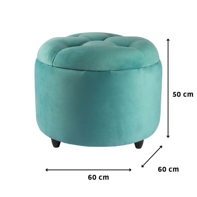 Pouf Baúl Zoe Calipso Felpa 60x50x50 Cm Máxima Design-5