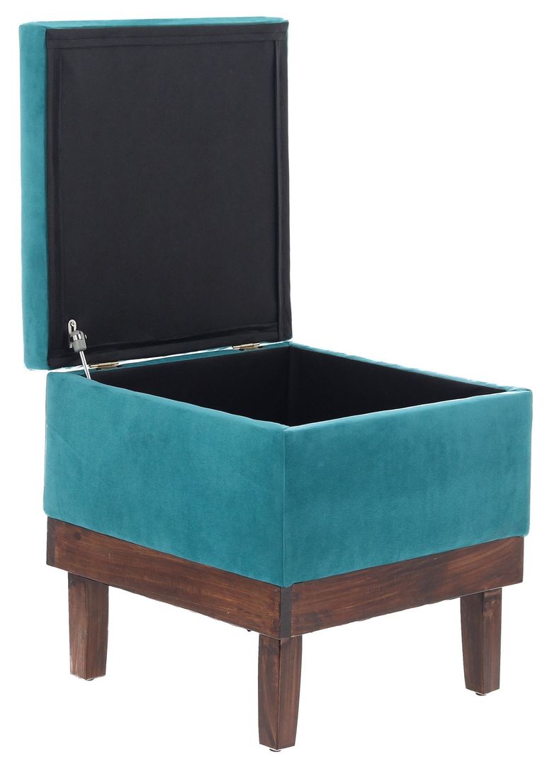 Pouf Emilia con Baúl Calipso Felpa 45x45x46 Cm Máxima Design-2