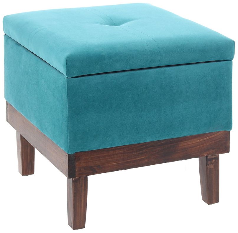 Pouf Emilia con Baúl Calipso Felpa 45x45x46 Cm Máxima Design-0