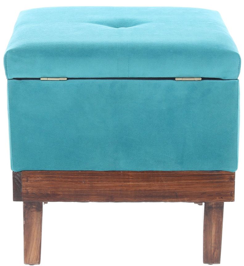 Pouf Emilia con Baúl Calipso Felpa 45x45x46 Cm Máxima Design-4