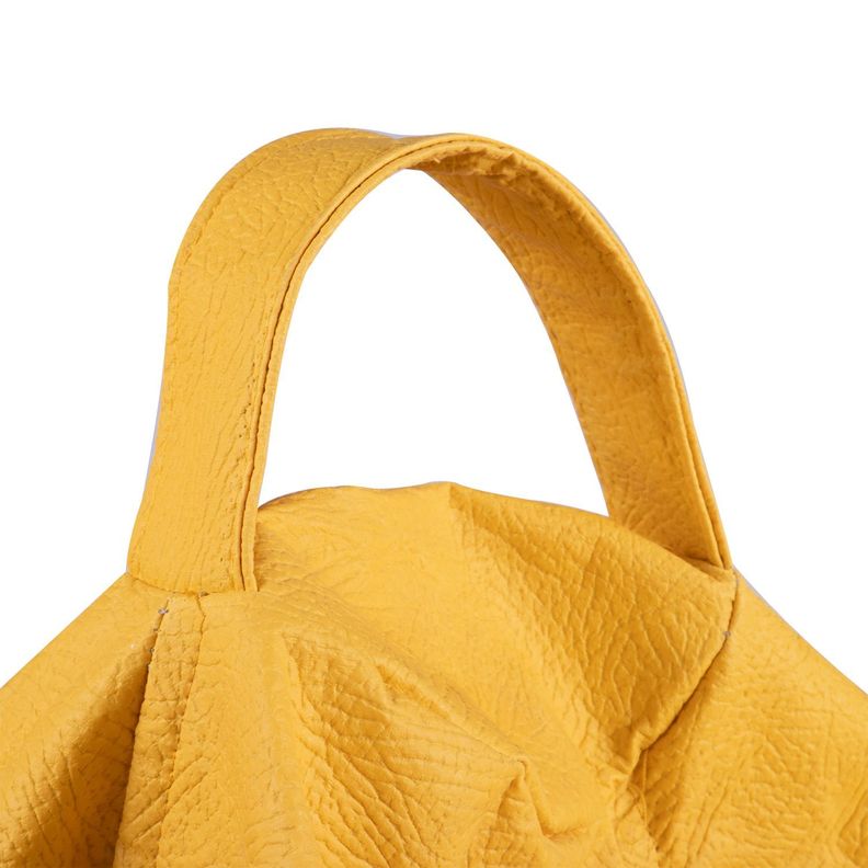 Funda (sin relleno) Pouf Pera Amarilla Eco Cuero 80x80x80 cm Máxima Design-1