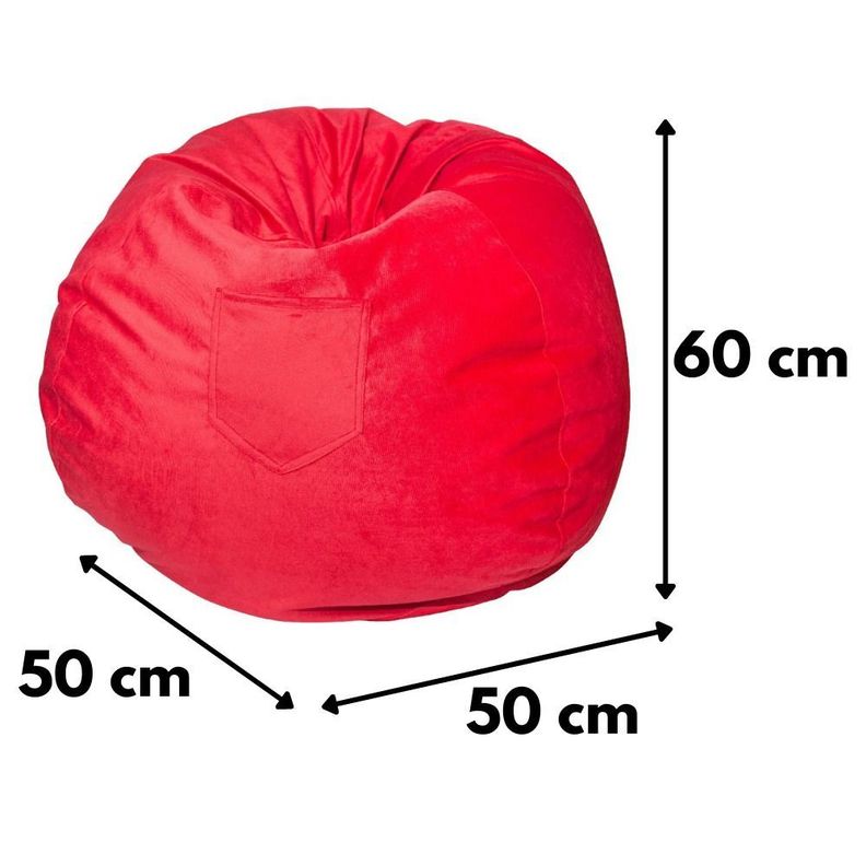 Pouf Pera Infantil Fucsia Felpa 60x50x50 cm Máxima Design-4