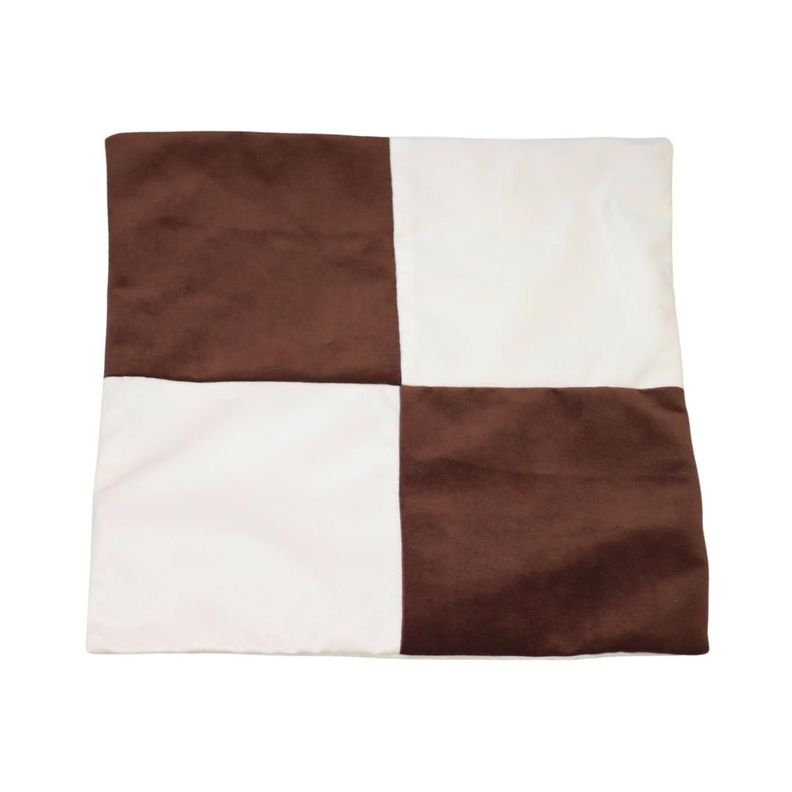 Funda Cojín Gabriela Café Moro Blanco Felpa 50x50 cm-0