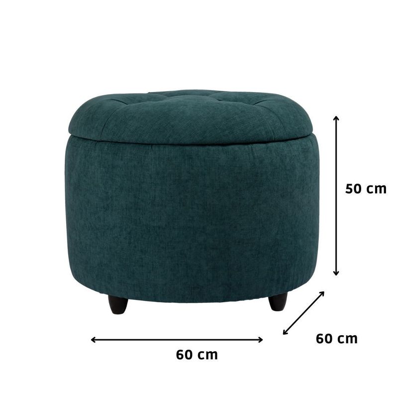 Pouf Baúl Zoe Azul Petróleo Altea 60x60x50 cm Máxima Design-2