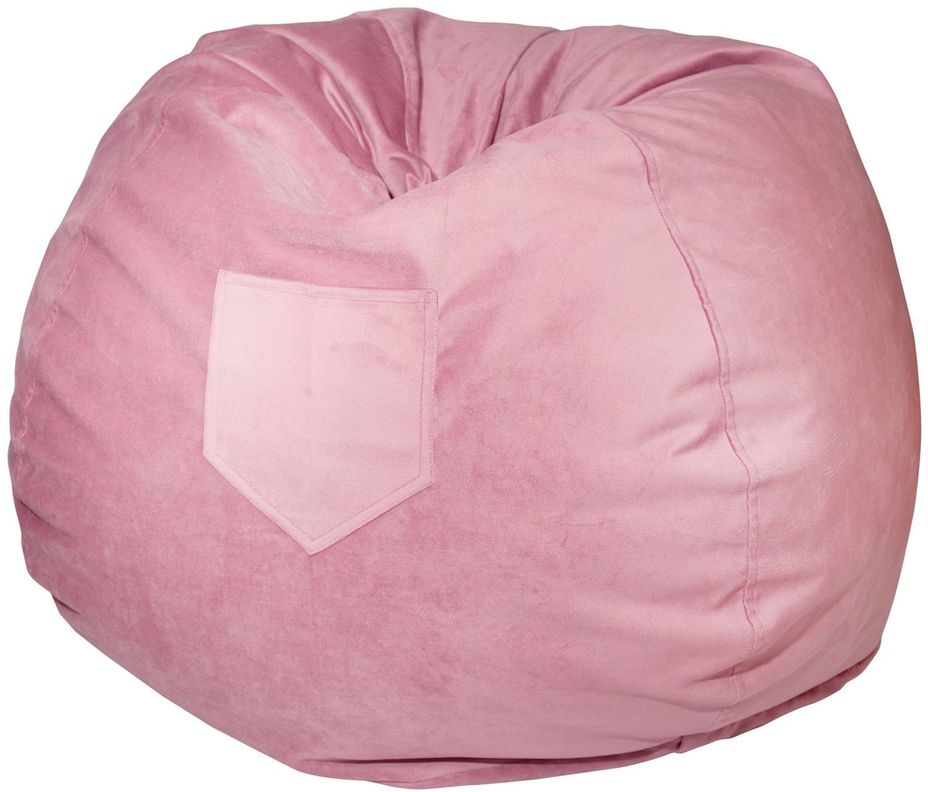 Pouf Pera Palo de Rosa Felpa 100x80x80 cm Máxima Design-2