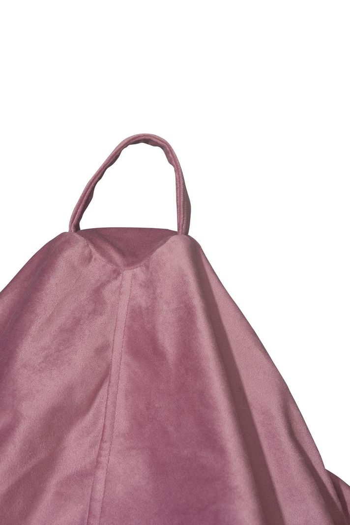 Pouf Pera Palo de Rosa Felpa 100x80x80 cm Máxima Design-3