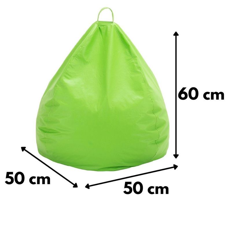 Pouf Pera Infantil Eco Cuero Verde 60x50x50 cm-4