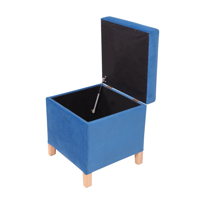 Pouf Baúl Rucato Azul Felpa 46x46x50 cm Máxima Design-2