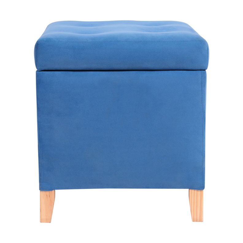 Pouf Baúl Rucato Azul Felpa 46x46x50 cm Máxima Design-1