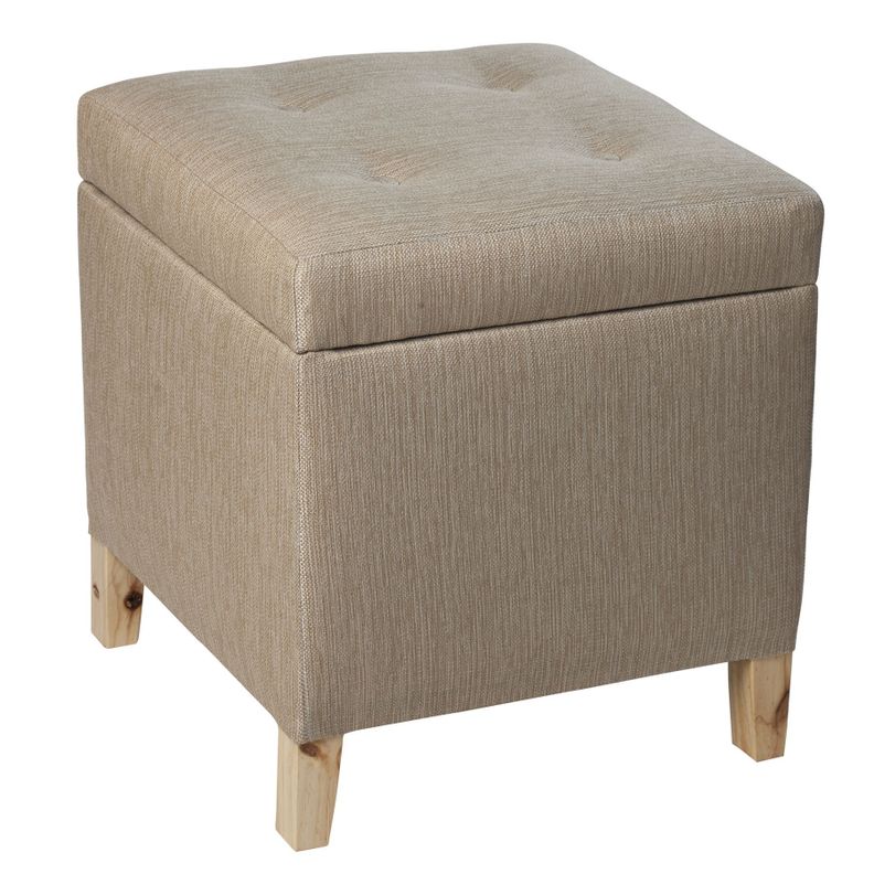 Pouf Baúl Rucato Beige Omega 46x46x50 cm Máxima Design-1