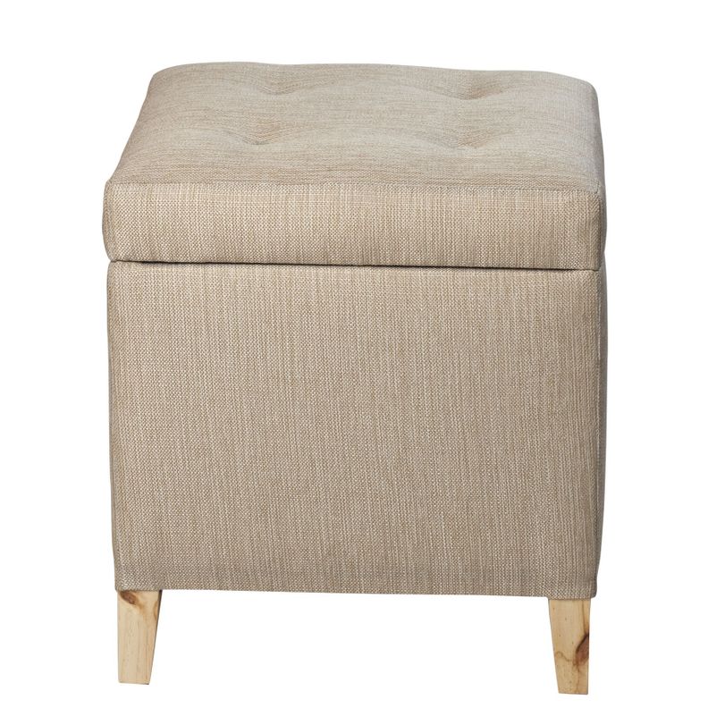 Pouf Baúl Rucato Beige Omega 46x46x50 cm Máxima Design-0