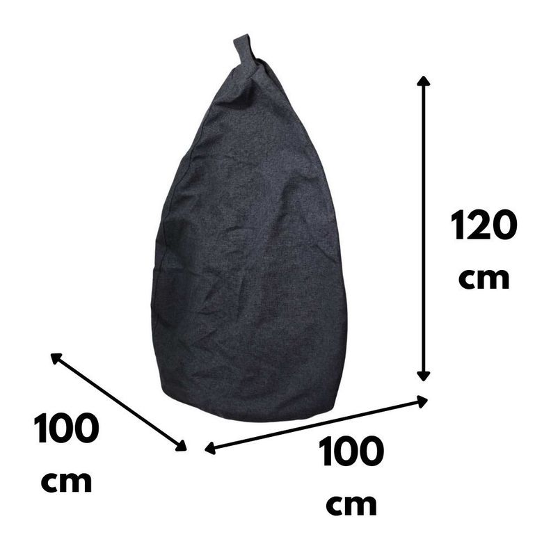 Funda Pouf Pera Grafito Omega 100x120x120-3