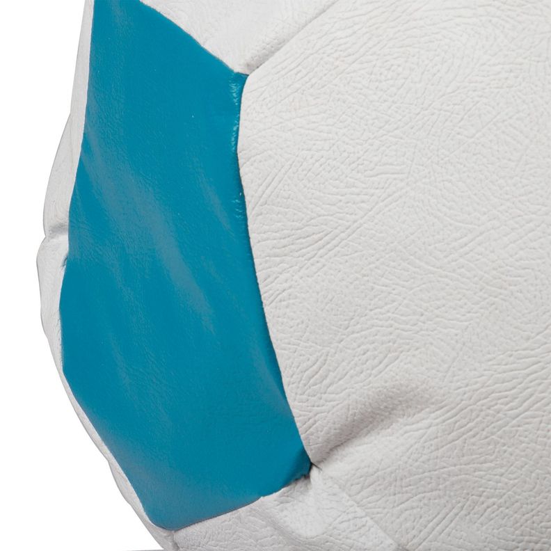 Pouf Pera Futbol Blanco Celeste Eco Cuero 120x120x120 cm Máxima Design-3