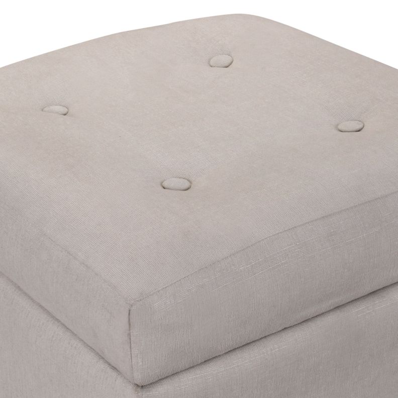 Pouf Baúl Rucato Blanco Felpa 46x46x50 cm Máxima Design-6