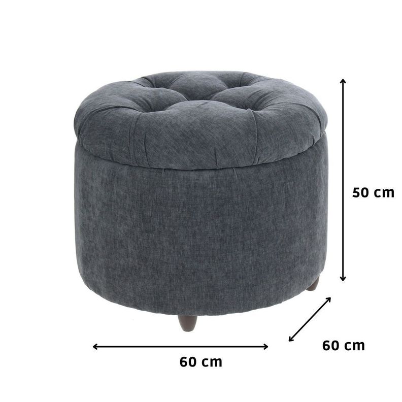 Pouf Baúl Zoe Gris Oscuro Altea 60x60x50 cm Máxima Design-4