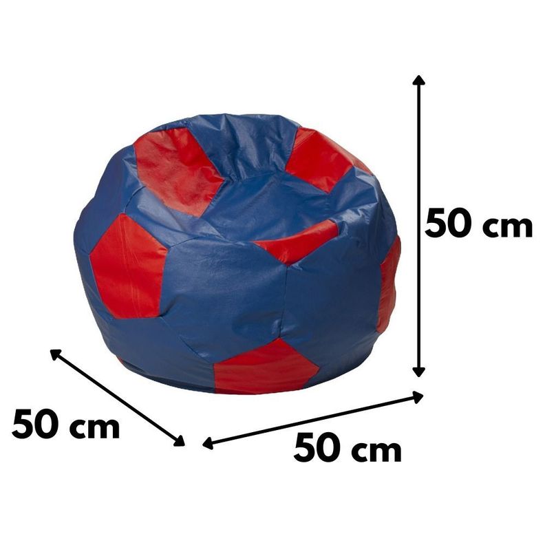 Pouf Pera Fútbol Infantil Rojo -Azul 50x50x50 cm-1