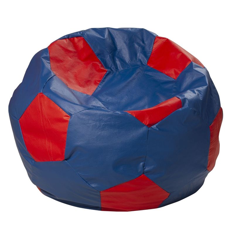 Pouf Pera Fútbol Infantil Rojo -Azul 50x50x50 cm-0