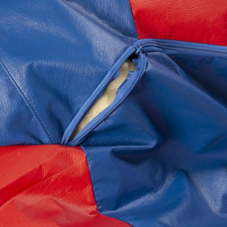 Pouf Pera Fútbol Infantil Rojo -Azul 50x50x50 cm-3