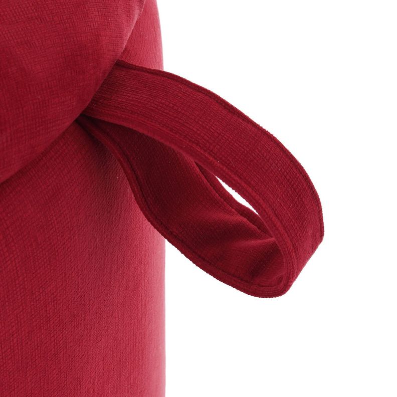 Pouf Zoe con Baúl Rojo Felpa 60x60x50 cm de Máxima Design -3
