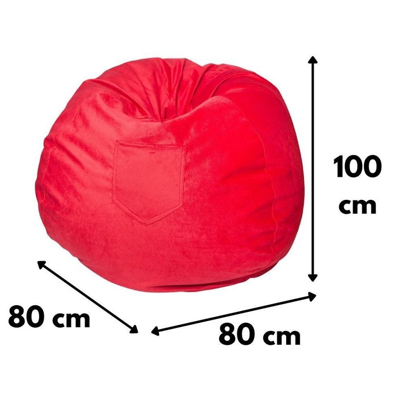 Pouf Pera Fucsia Felpa 100x80x80 cm Máxima Design-3