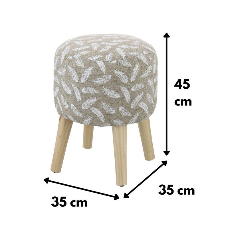 Pouf Bird Pluma 35x35x45 Cm Máxima Design-2