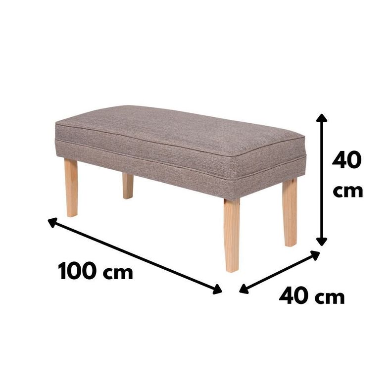 Banqueta Style Gris Beige Omega 100x40x40 cm Máxima Design-3