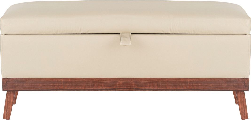 Banqueta con Baúl Incy Creams Eco Cuero 120x40x50 cm Máxima Design-0