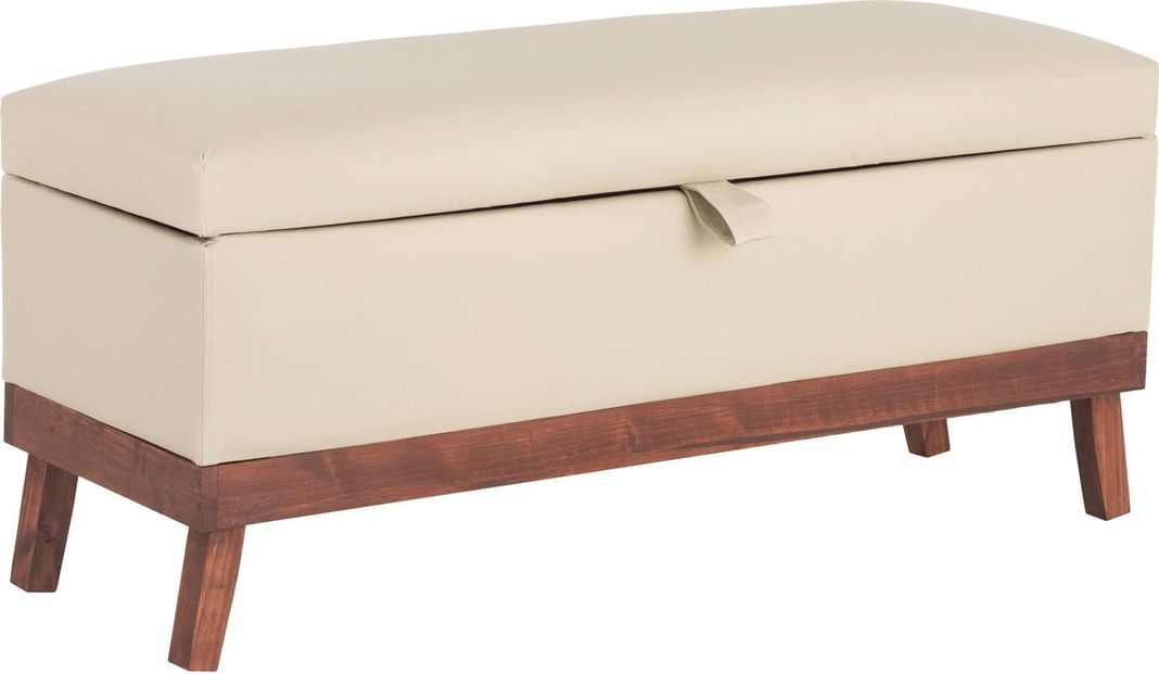 Banqueta con Baúl Incy Creams Eco Cuero 120x40x50 cm Máxima Design-1