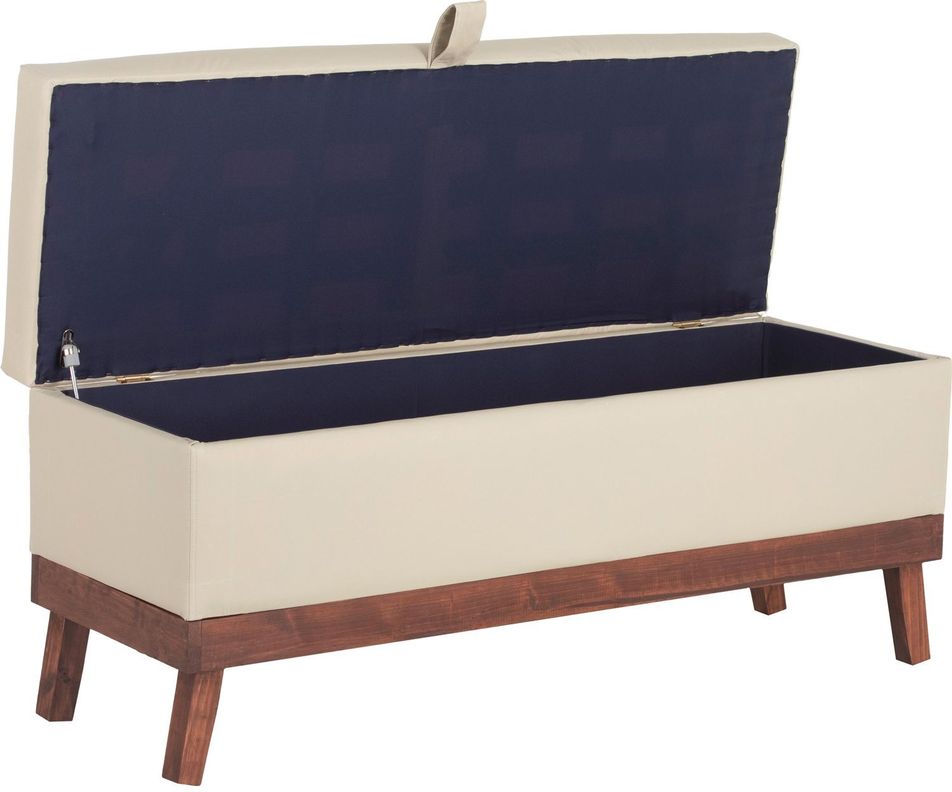 Banqueta con Baúl Incy Creams Eco Cuero 120x40x50 cm Máxima Design-2