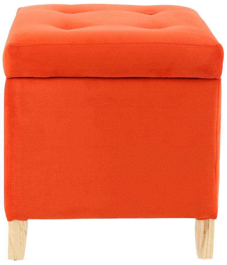 Pouf Baúl Rucato Naranjo Felpa 46x46x50 cm Máxima Design-1
