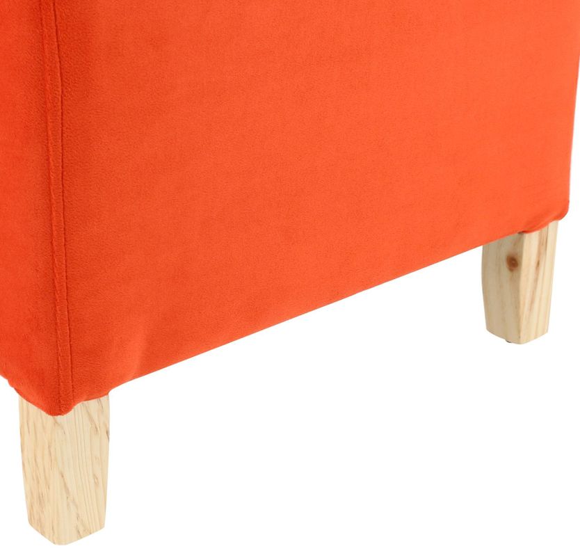 Pouf Baúl Rucato Naranjo Felpa 46x46x50 cm Máxima Design-4