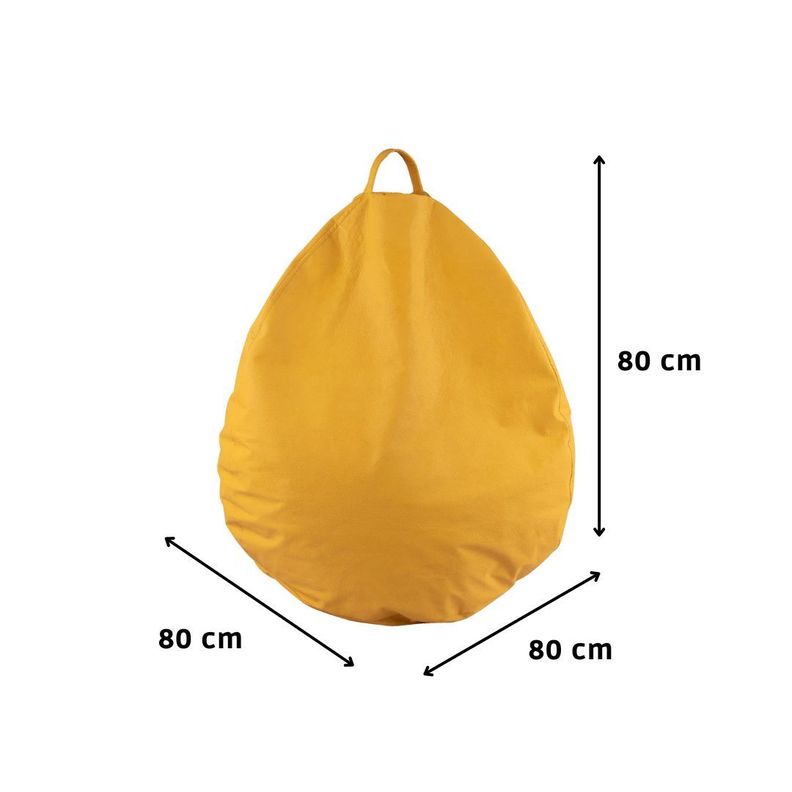 Pouf Pera Amarilla Eco Cuero 80x80x80 cm Máxima Design-2