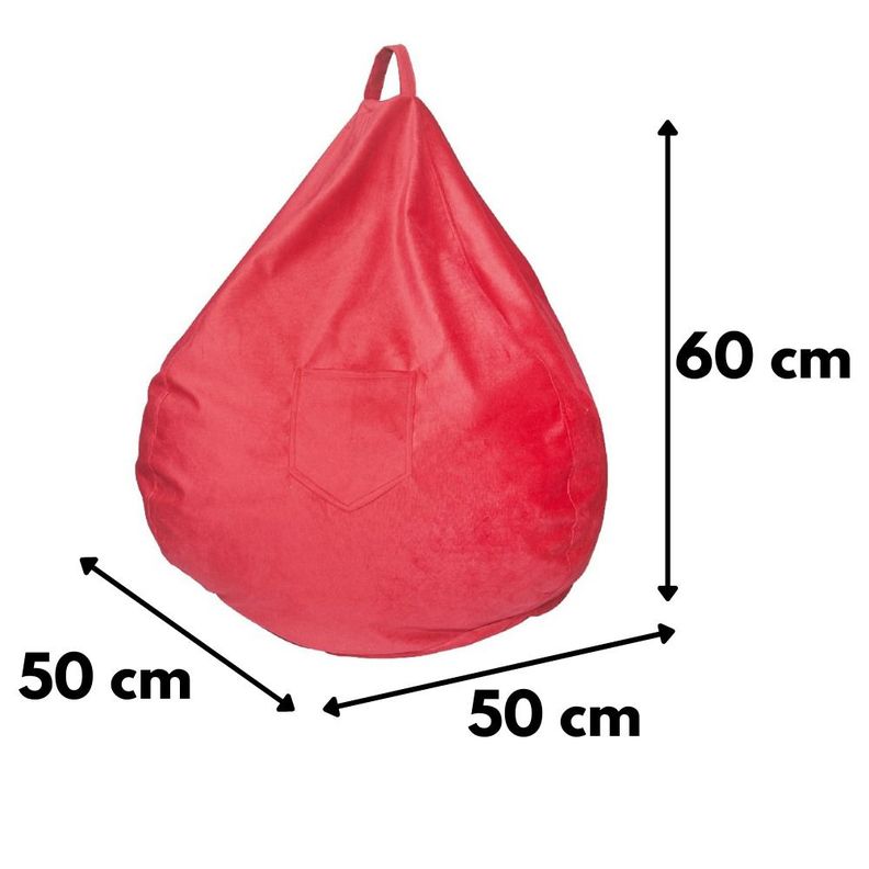 Pouf Pera Infantil Rojo Felpa 60x50x50 cm Máxima-1