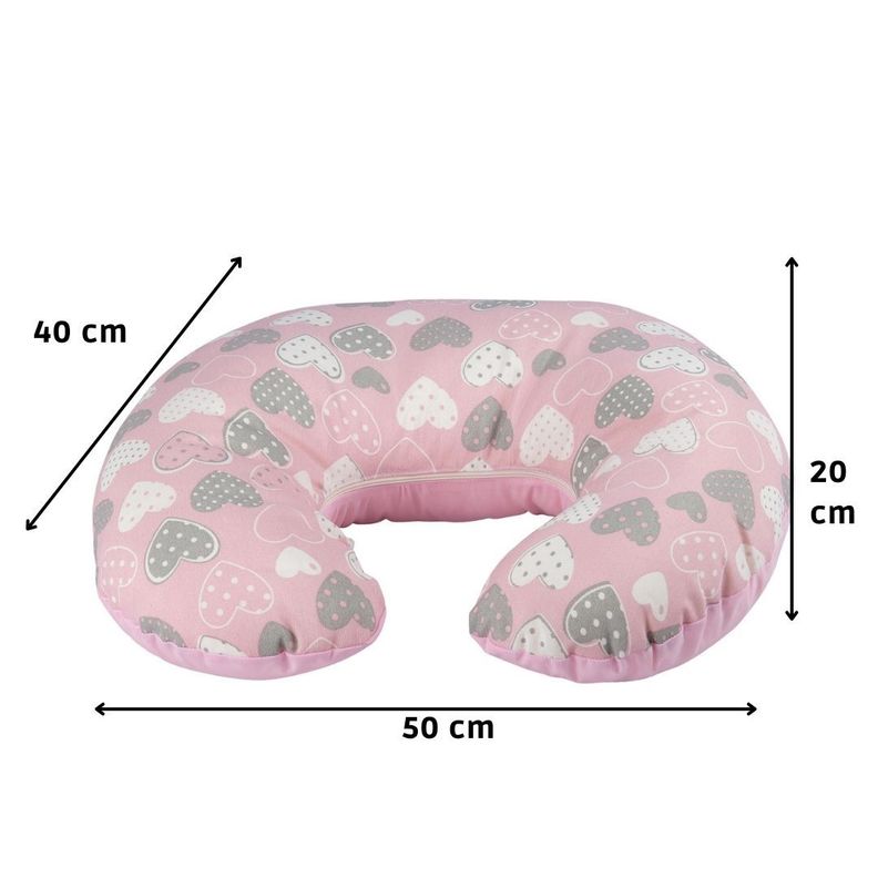 Cojín Lactancia Corazones Rosado Textil 50x40x20 cm-2
