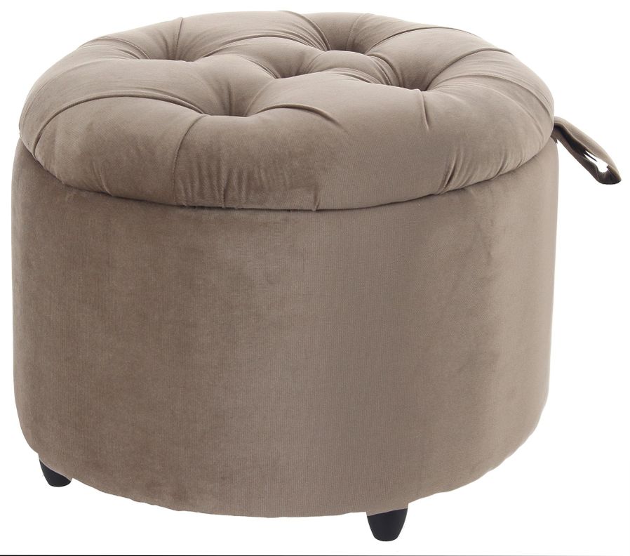 Pouf Baúl Zoe Café Felpa 60x60x50 Cm Máxima Design-0