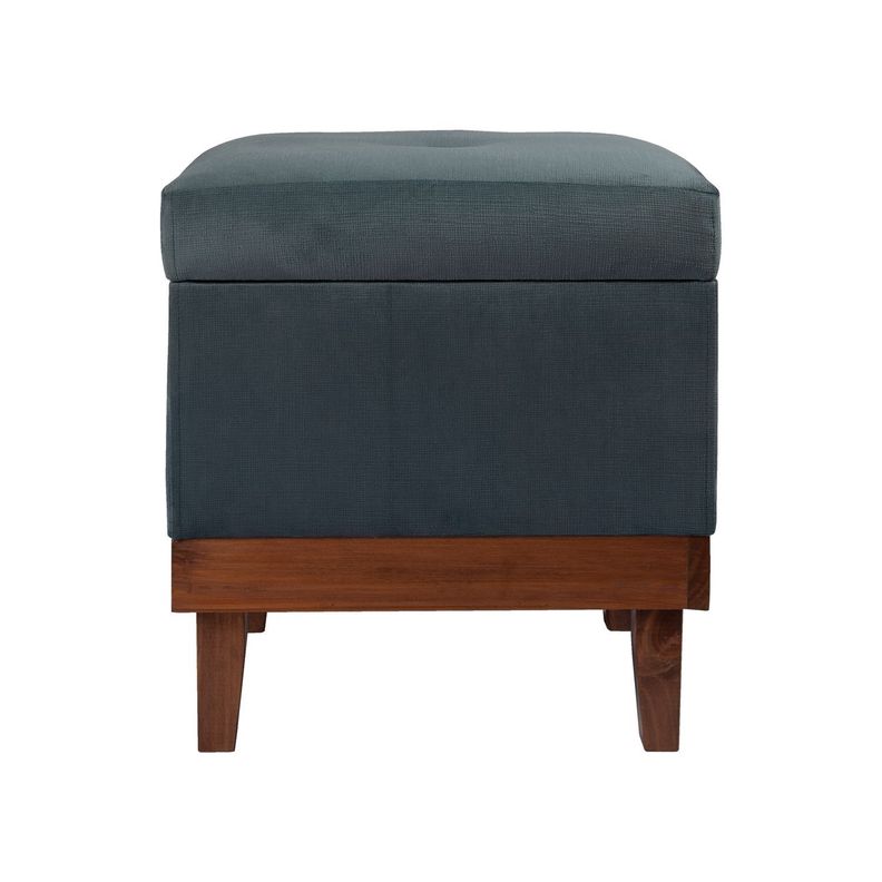 Pouf Emilia con Baúl Azul Petróleo 45x45x46 cm Máxima Design-0