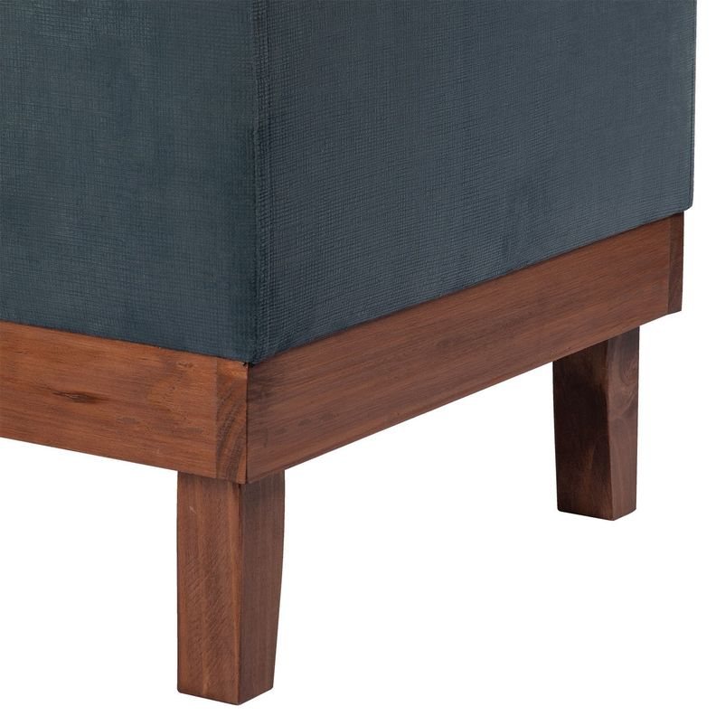 Pouf Emilia con Baúl Azul Petróleo 45x45x46 cm Máxima Design-4