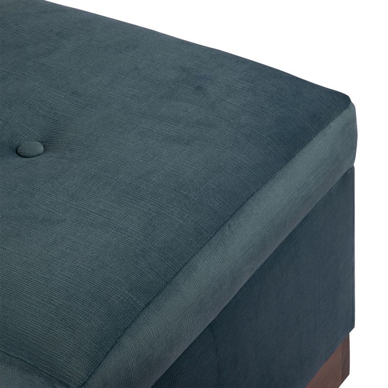 Pouf Emilia con Baúl Azul Petróleo 45x45x46 cm Máxima Design-5