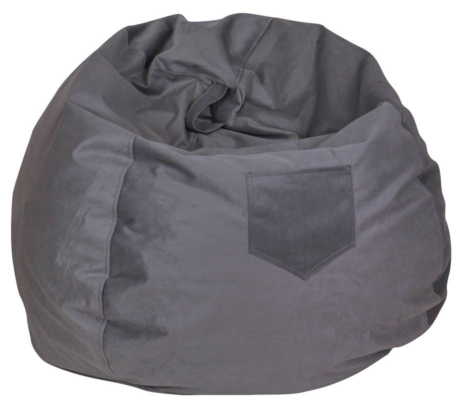 Pouf Pera Infantil Felpa Gris 60x50x50 Cm Máxima Design-0