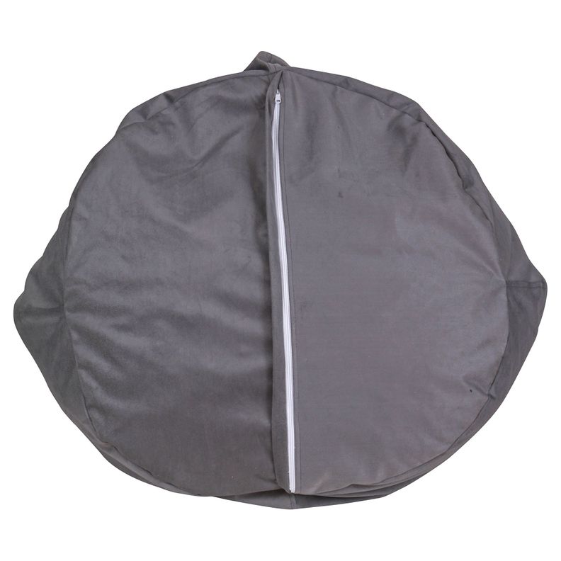 Pouf Pera Infantil Felpa Gris 60x50x50 Cm Máxima Design-4