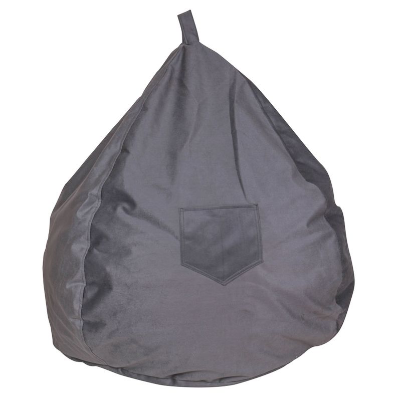 Pouf Pera Infantil Felpa Gris 60x50x50 Cm Máxima Design-1
