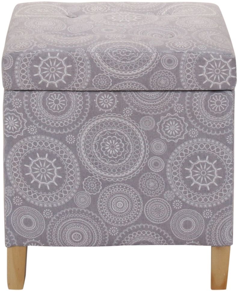 Pouf Baúl Rucato Mándala Estampado 46x46x50 cm Máxima Design-1