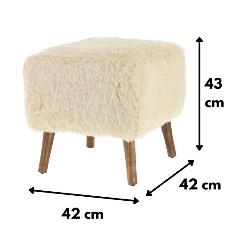 Pouf Kira Crudo Piel Sintética 42x42x43 cm Máxima Design-3