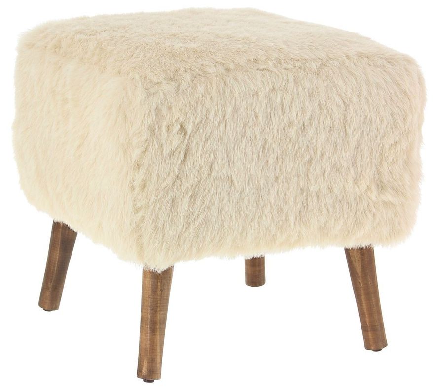 Pouf Kira Crudo Piel Sintética 42x42x43 cm Máxima Design-1