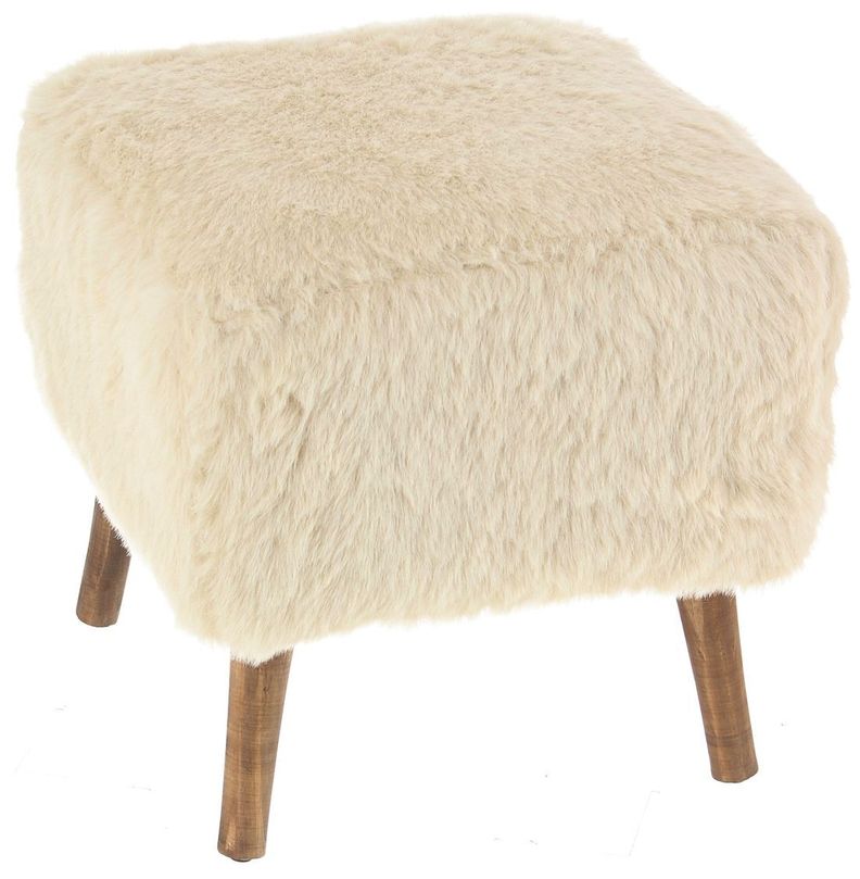 Pouf Kira Crudo Piel Sintética 42x42x43 cm Máxima Design-2