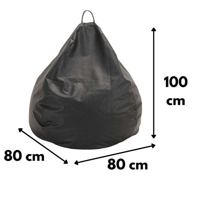 Pouf Pera Negro Eco Cuero 100x80x80 cm Máxima Design-2