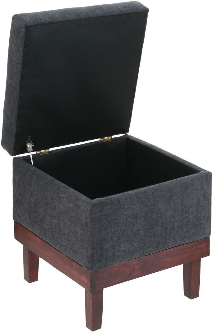 Pouf Emilia con Baúl Gris Oscuro Altea 45x45x46 Cm Máxima Design-2
