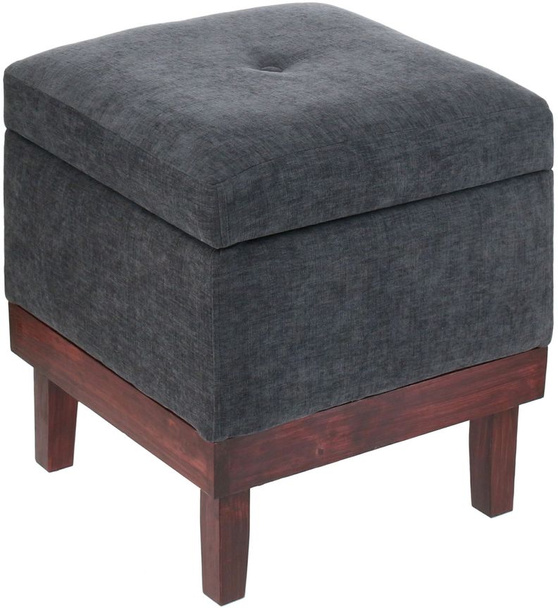 Pouf Emilia con Baúl Gris Oscuro Altea 45x45x46 Cm Máxima Design-0