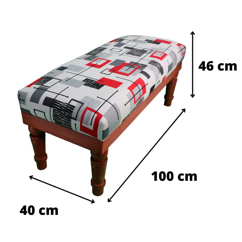 Banqueta Estampado Julieta 100x46x40 cm Máxima Design-2