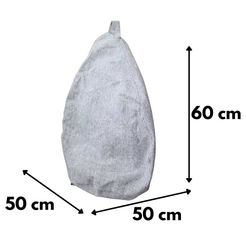 Funda Pouf Pera Infantil Gris omega 60x50x50-3